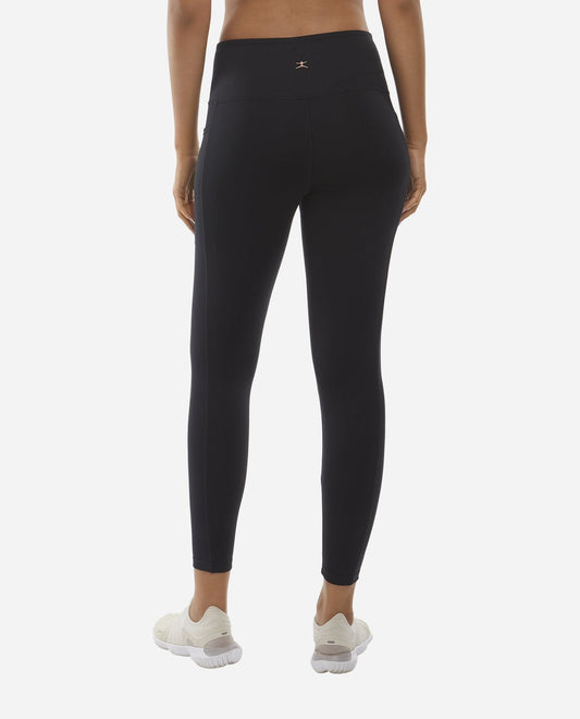 Back View Of Danskin Black Salt Brushed  7/8 Legging | DSK BLACK SALT