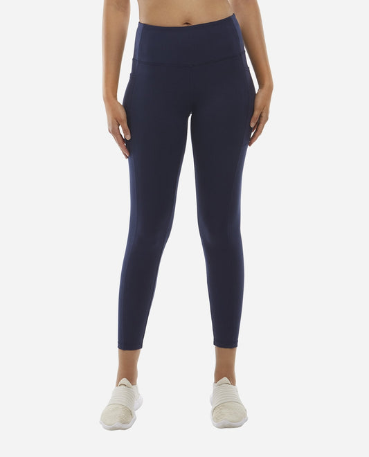Front View Of Danskin Dark Navy Brushed  7/8 Legging | DSK DARK NAVY