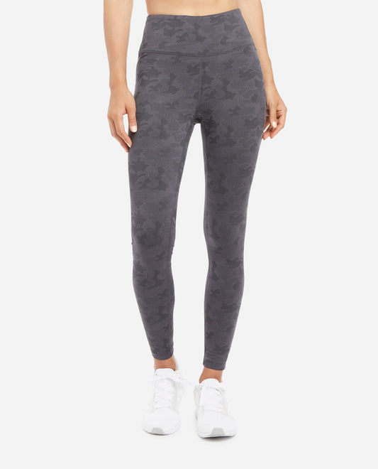 Front View of Danskin Black Salt Jacquard Camo Legging | DSK BLACK SALT