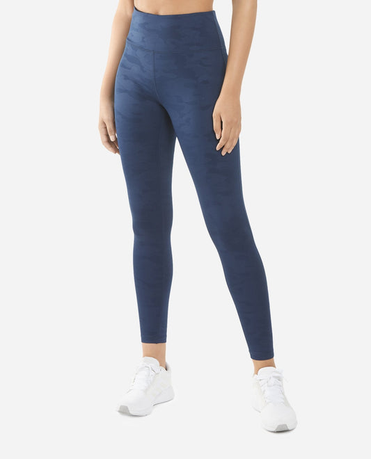 Front View of Danskin Navy Textured Camo Legging | DSK NAVY