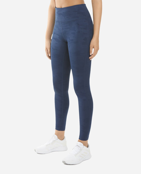 Alternate Front View of Danskin Navy Textured Camo Legging | DSK NAVY