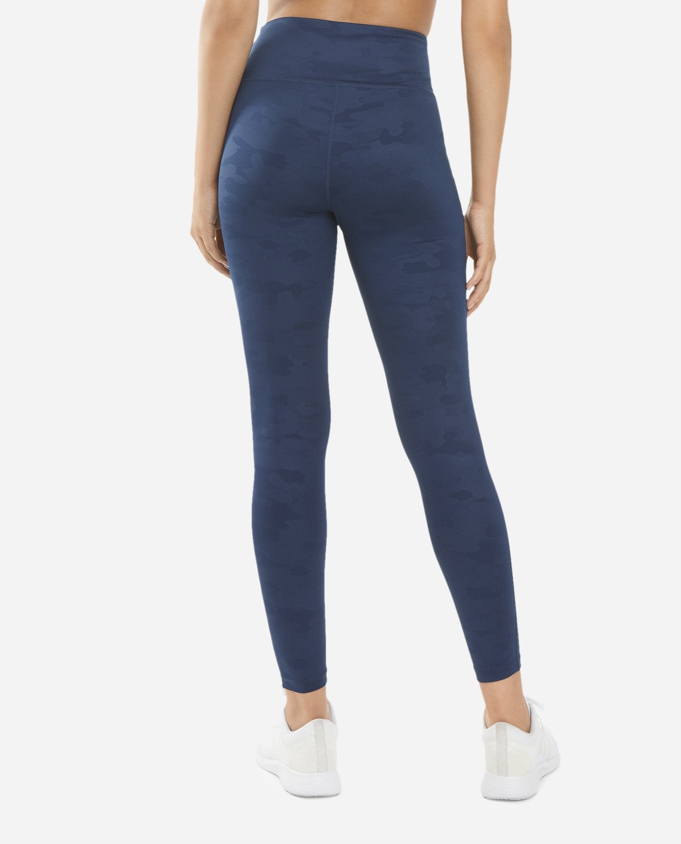 Back View of Danskin Navy Textured Camo Legging | DSK NAVY