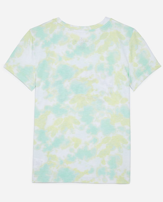 Back View Of Danskin Crystal Turquoise Combo Girls Sparkle Tie Dye Tee | DSK CRYSTAL TURQUOISE COMBO
