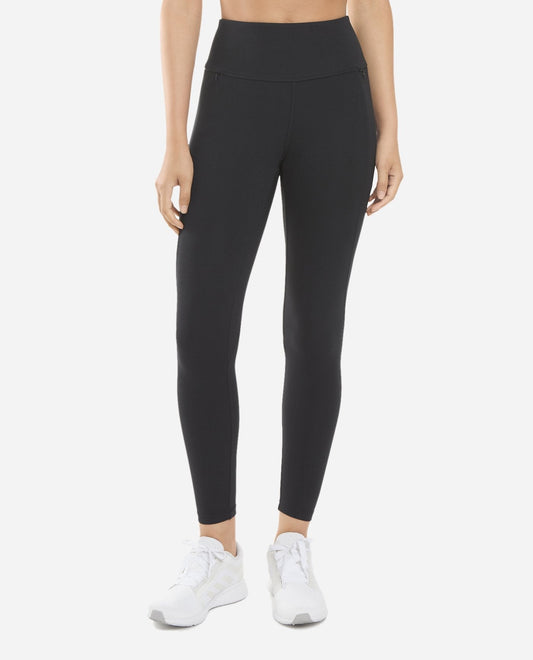 Front View of Danskin Black Salt Zip Pocket Legging | DSK BLACK SALT