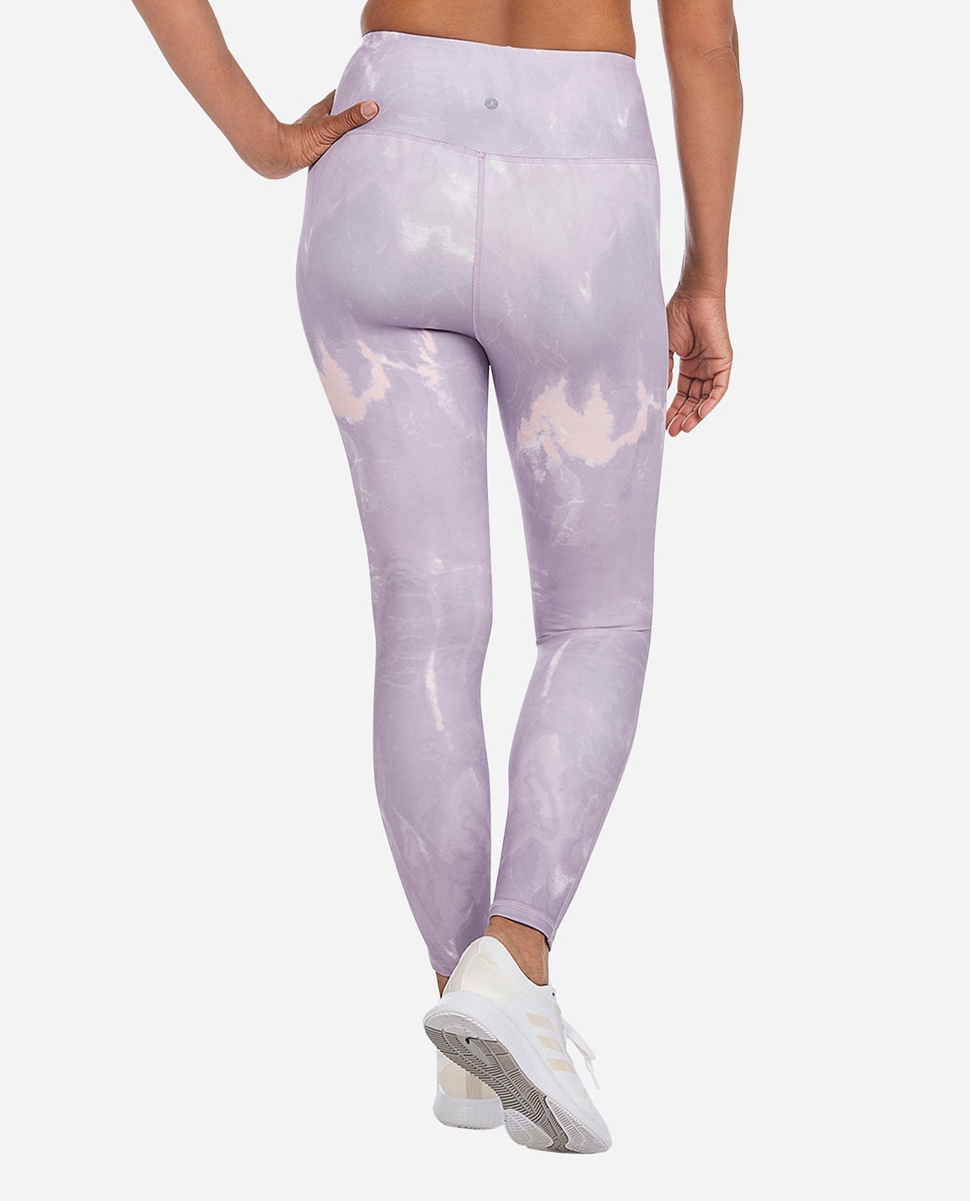 Back View Of Danskin Dusted Lilac Ocean Marble Print High Waist Ocean Marble Legging | DSK DUSTED LILAC OCEAN MARBLE PRINT
