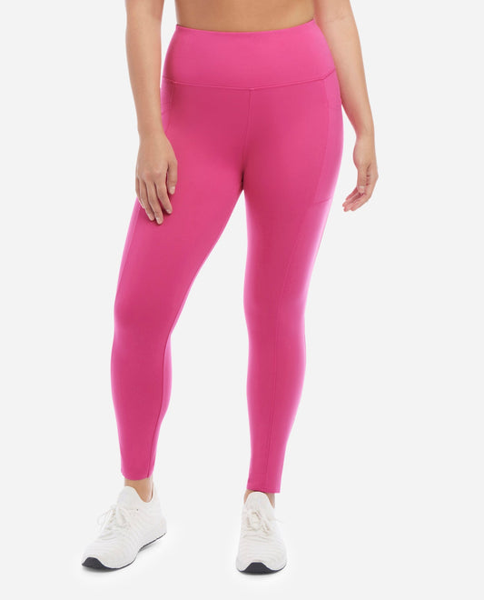 Front View Of Danskin Luminous Pink High Rise Bonded Legging | DSK LUMINOUS PINK