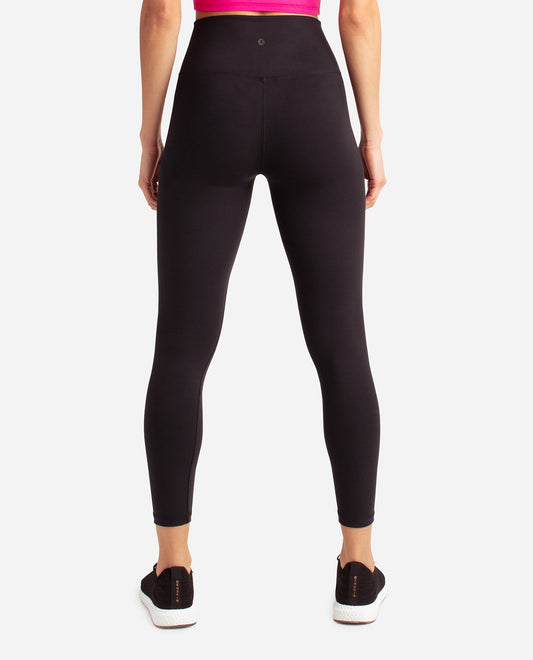 Back View Of Danskin Black Salt Crossover Waist 7-8 Legging | DSK BLACK SALT