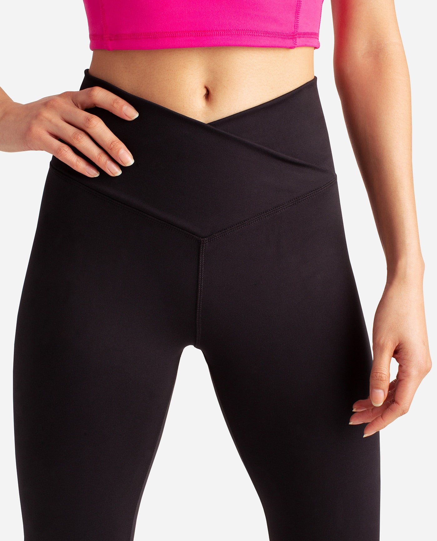 Detail View Of Danskin Black Salt Crossover Waist 7-8 Legging | DSK BLACK SALT