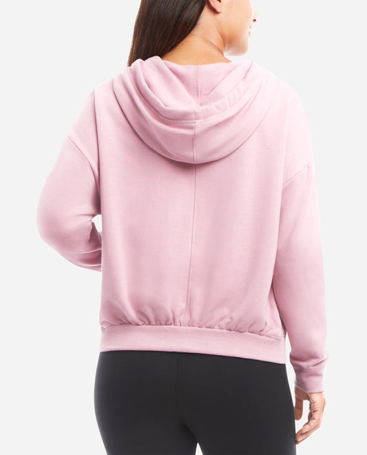 Back View Of Danskin Vintage Pink Ruched Back Jacket | DSK VINTAGE PINK