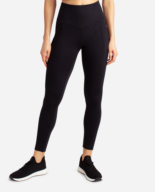 Front View Of Danskin Black Salt Pacesetter 7/8 Legging | DSK BLACK SALT