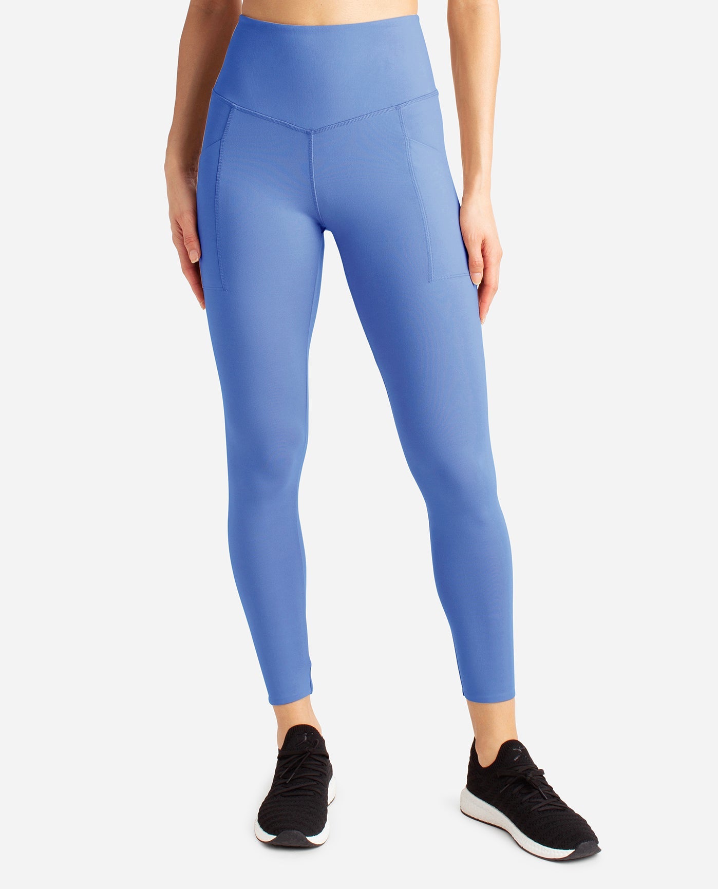 Front View of Danskin Venice Blue Pacesetter 7/8 Legging | DSK VENICE BLUE