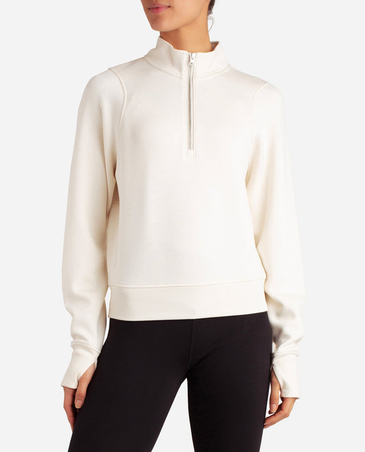 Front View of Danskin Birch Cityscape Half Zip | DSK BIRCH