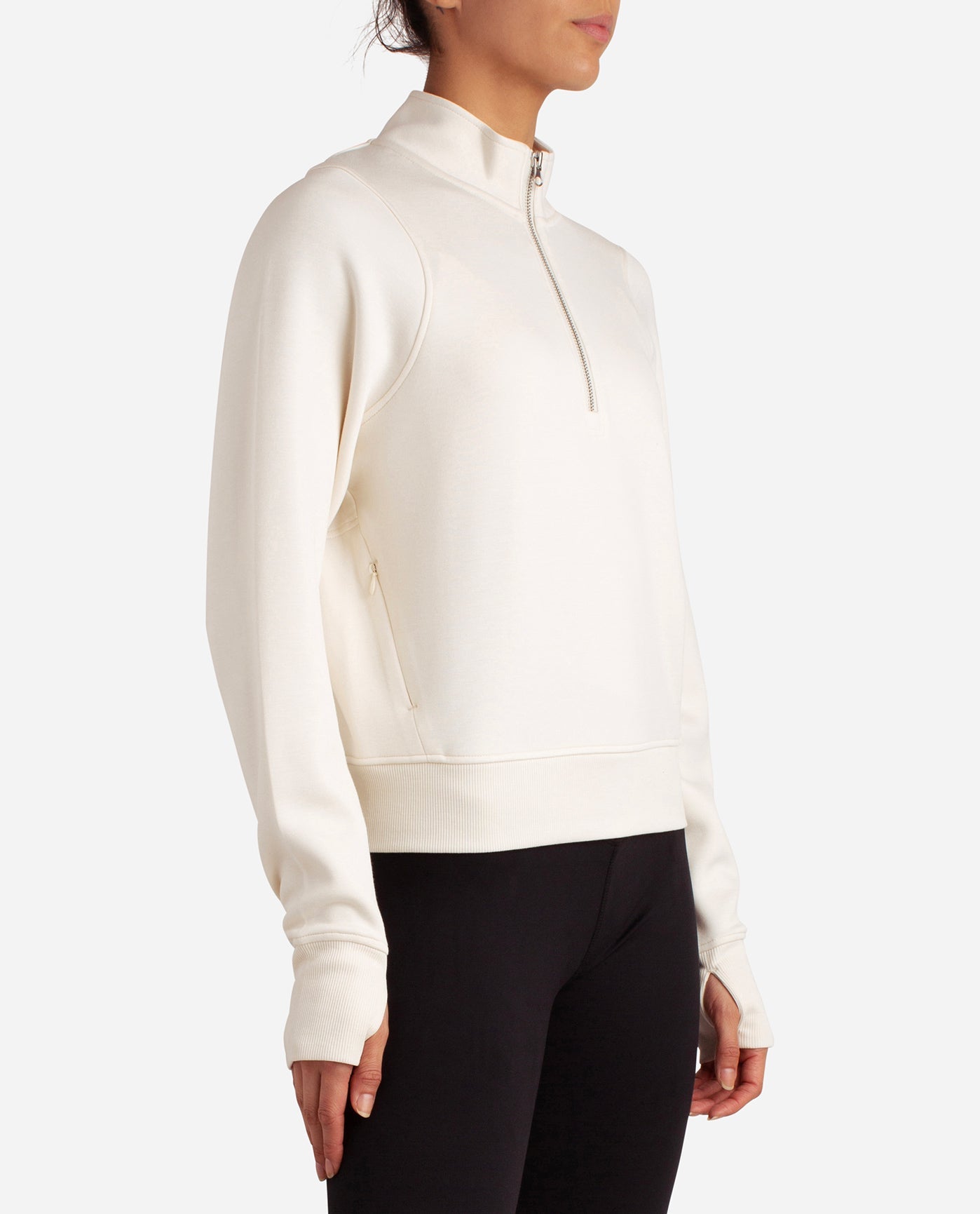 Side View Of Danskin Birch Cityscape Half Zip | DSK BIRCH