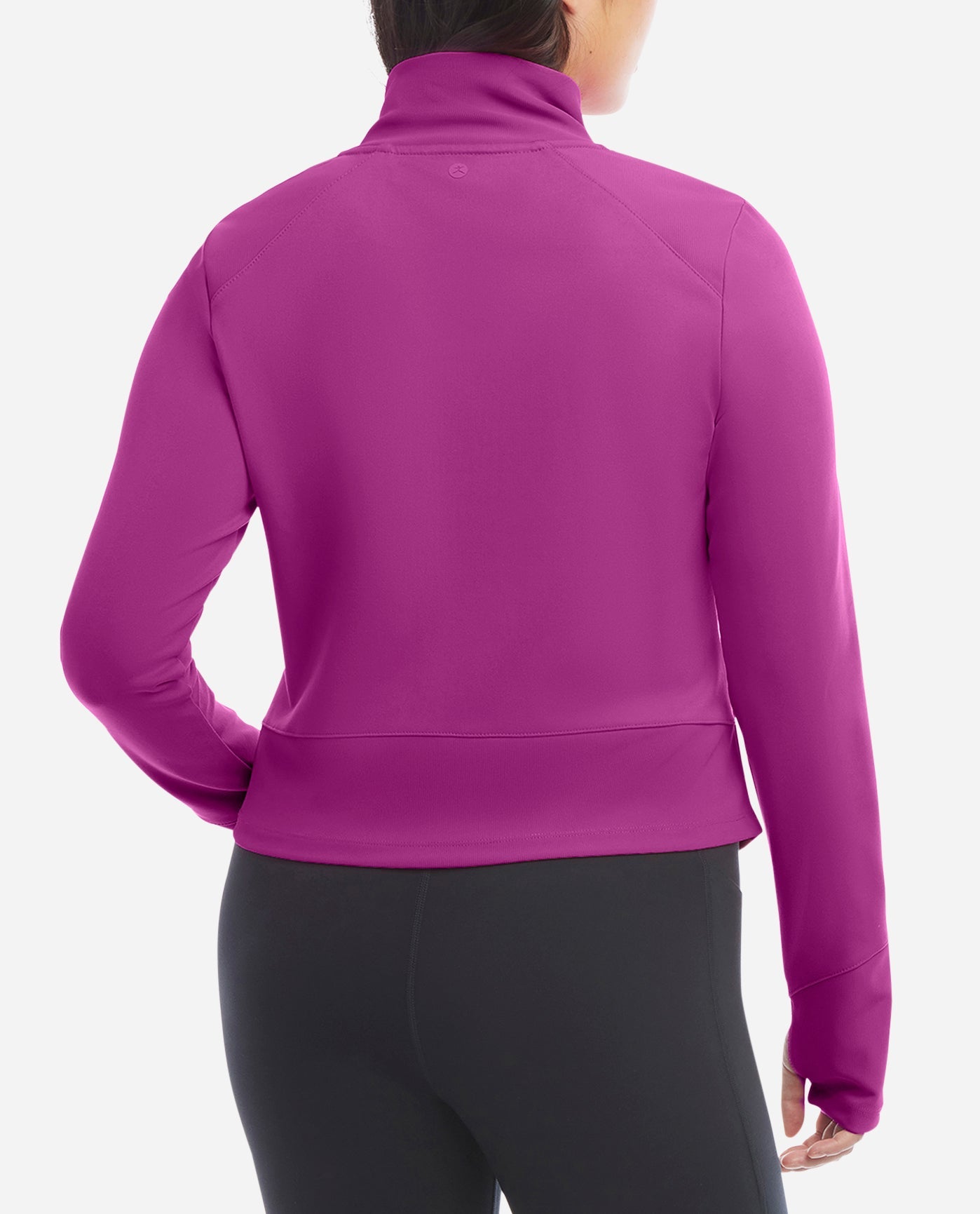 Back View Of Danskin Vivid Viola Full-Zip Run Jacket | DSK VIVID VIOLA