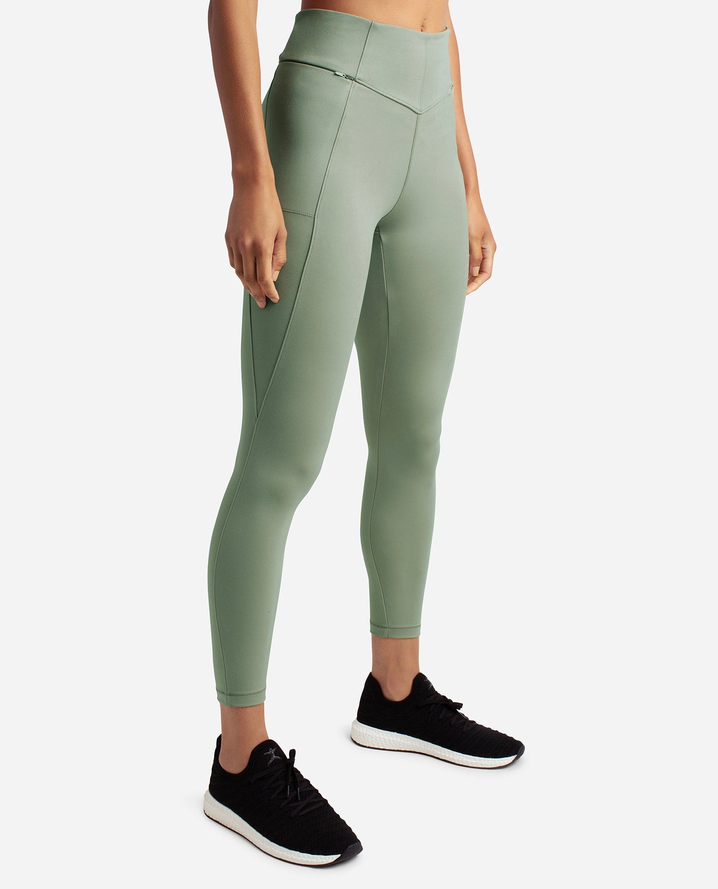 Side View Of Danskin Agave Green Eclipse 7-8 Legging | DSK AGAVE GREEN
