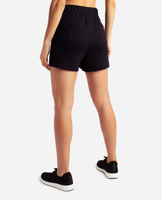 Back View of Danskin Black Salt Lounge Short | DSK Black Salt