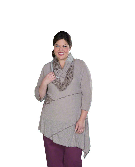 Front of Issy Infinity Scarf | LATTE OTPS Brown