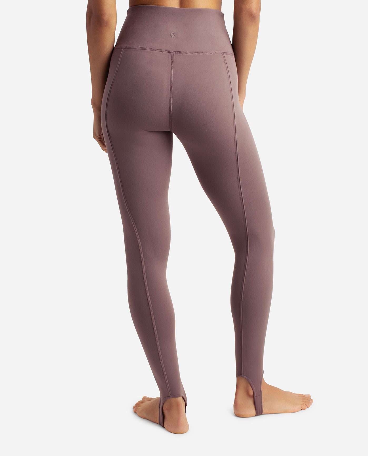 Back View Of Danskin Plum Truffle Stirrup Leggings | DSK PLUM TRUFFLE
