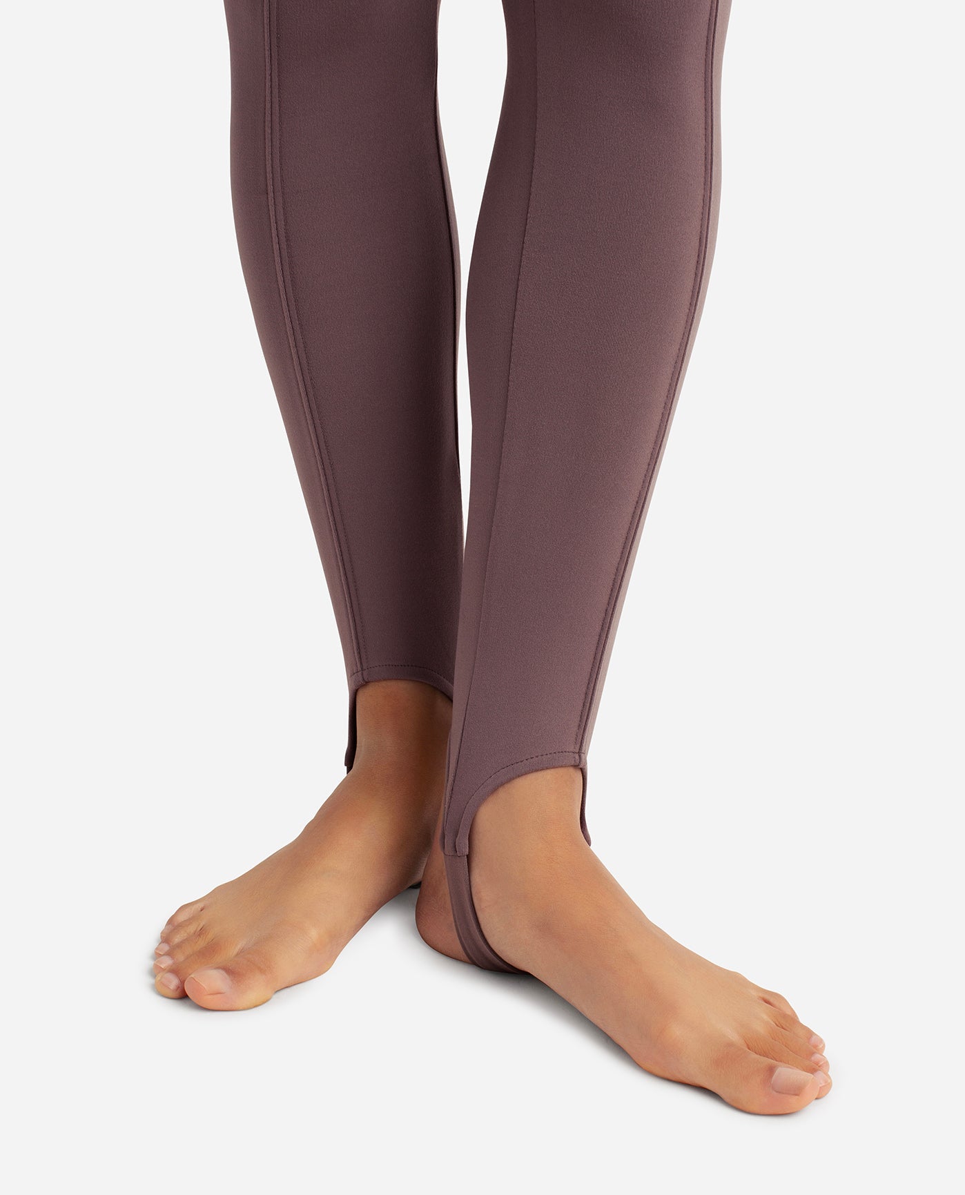Detail View Of Danskin Plum Truffle Stirrup Leggings | DSK PLUM TRUFFLE