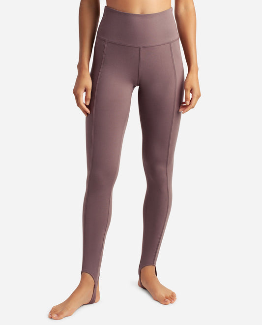Front View Of Danskin Plum Truffle Stirrup Leggings | DSK PLUM TRUFFLE