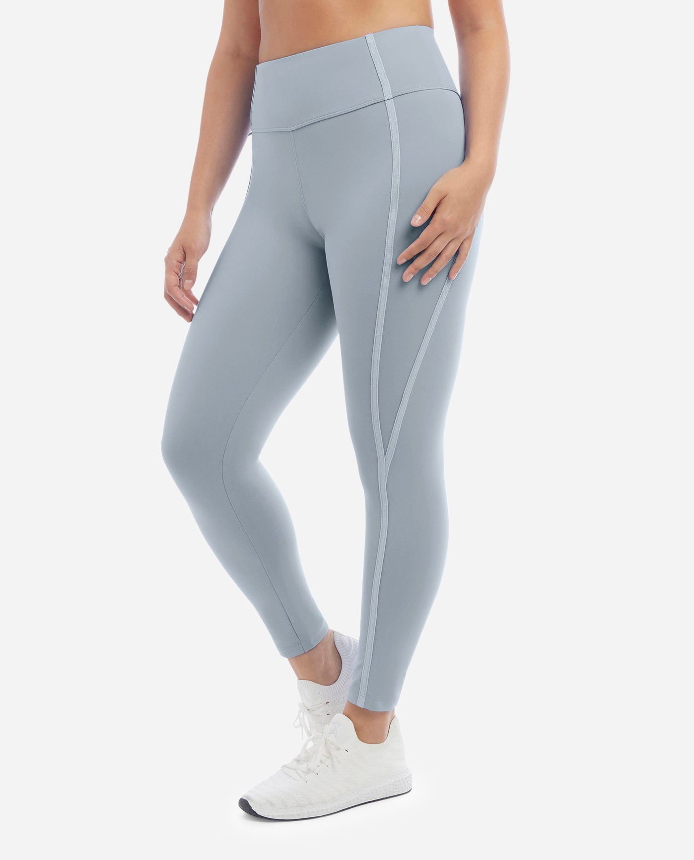 Side View Of Danskin Nebula Corset 7-8 Leggings Supersculpt Waistband | DSK NEBULA