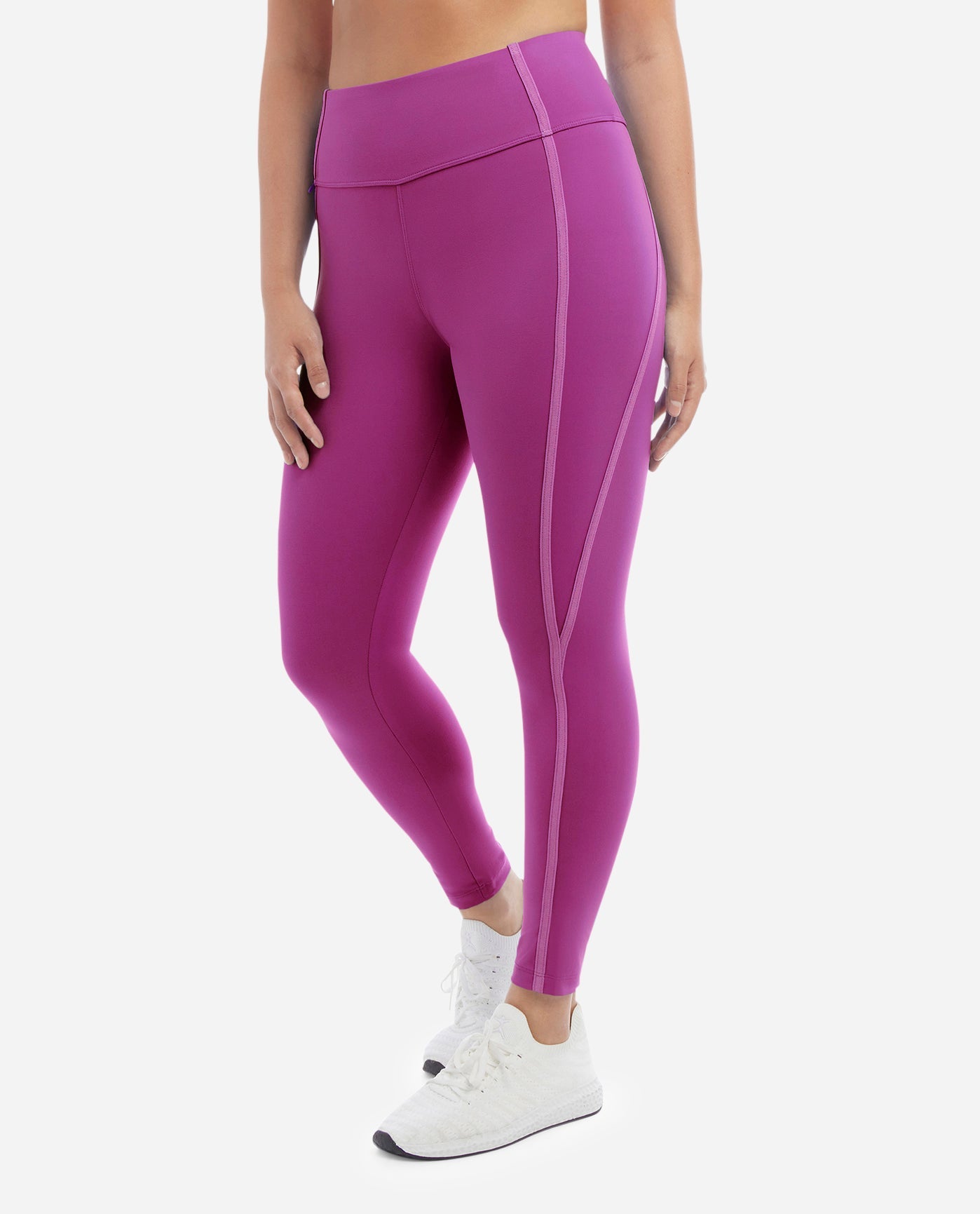 Side View Of Danskin Vivid Viola Corset 7-8 Leggings Supersculpt Waistband | DSK VIVID VIOLA