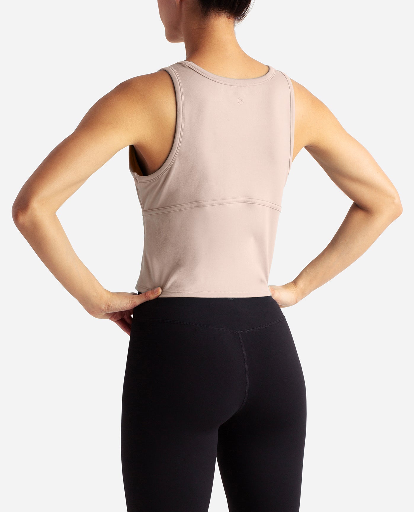 Back View Of Danskin Atmosphere Cropped Corset Tank | DSK ATMOSPHERE