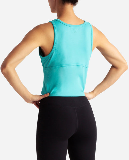 Back View Of Danskin Baltic Cropped Corset Tank | DSK BALTIC