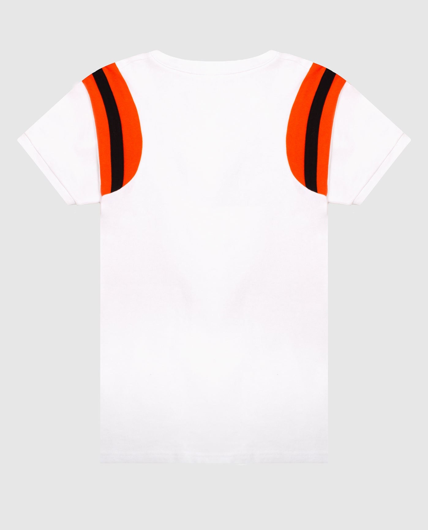 Back View of Starter White Womens Cincinnati Bengals Short Sleeve Crew Neck Starter Shirt | STR CINCINNATI BENGALS WHITE