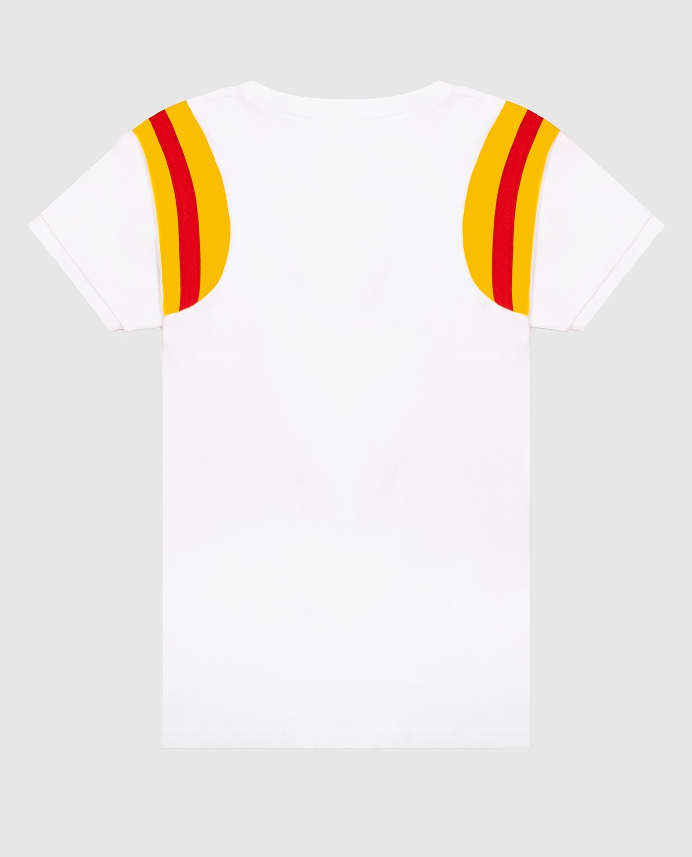 Back View of Starter White Womens Kansas City Chiefs Short Sleeve Crew Neck Starter Shirt | STR KANSAS CITY CHIEFS WHITE