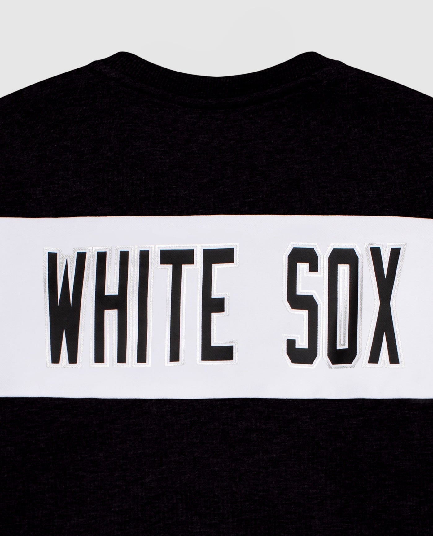 Detail View of Starter Black Womens Chicago White Sox Crew Neck Starter Sweatshirt | STR CHICAGO WHITE SOX BLACK