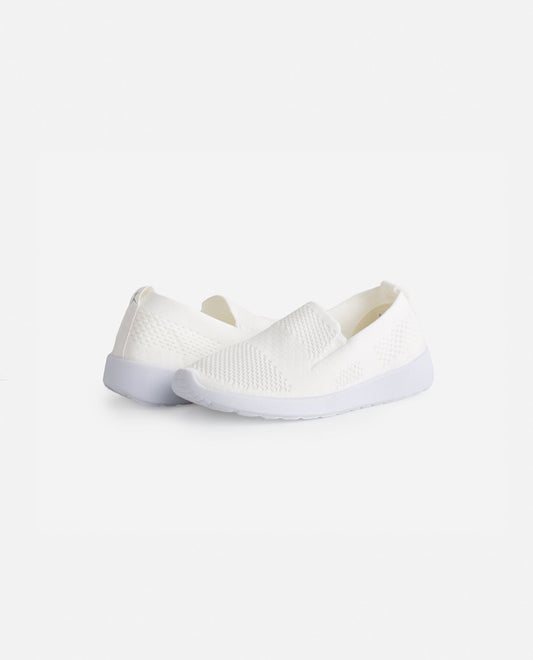 Front View Of Danskin White Girls Admire Slip On Sneaker | DSK WHITE