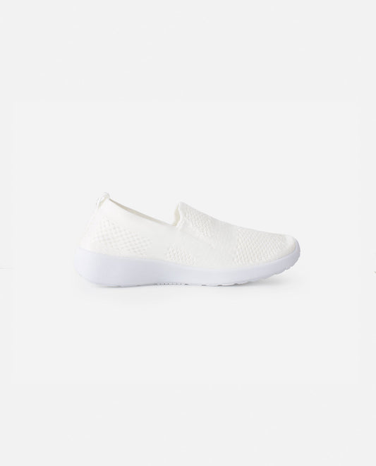 Side View of Danskin White Girls Admire Slip On Sneaker | DSK WHITE