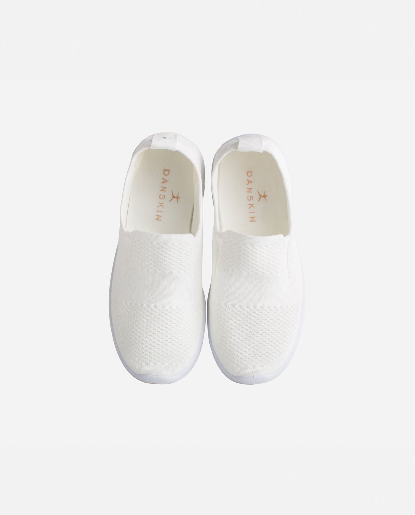 Top View Of Danskin White Girls Admire Slip On Sneaker | DSK WHITE