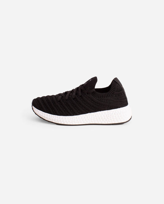 Side View Of Danskin Black Girls Bloom Lace Up Sneaker | DSK BLACK
