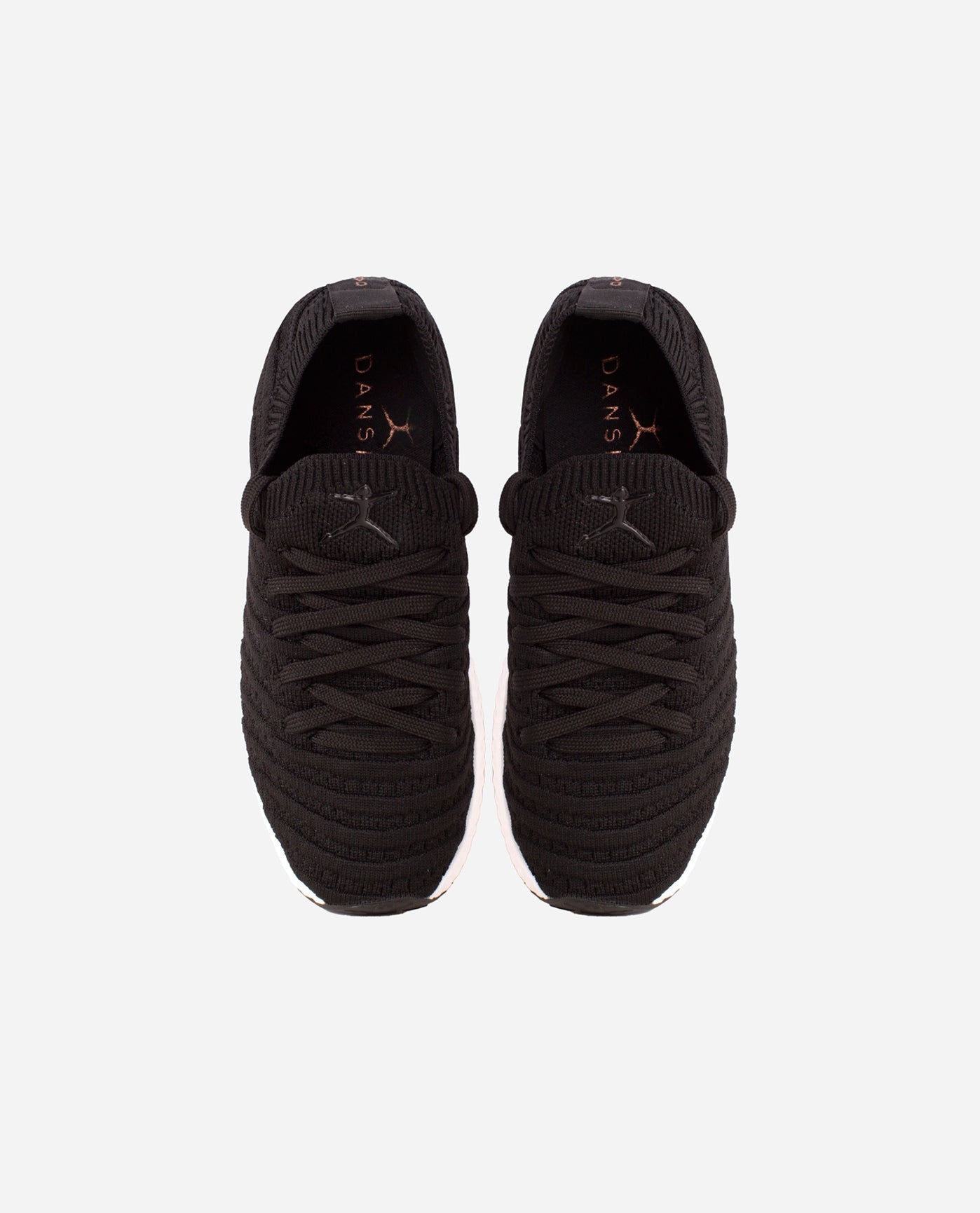 Top View of Danskin Black Girls Bloom Lace Up Sneaker | DSK BLACK