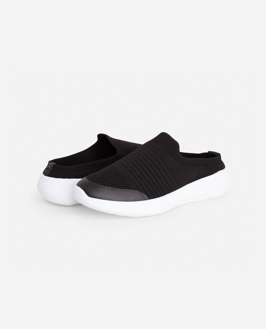 Front View Of Danskin Black Calming Slip On Sneaker | DSK BLACK