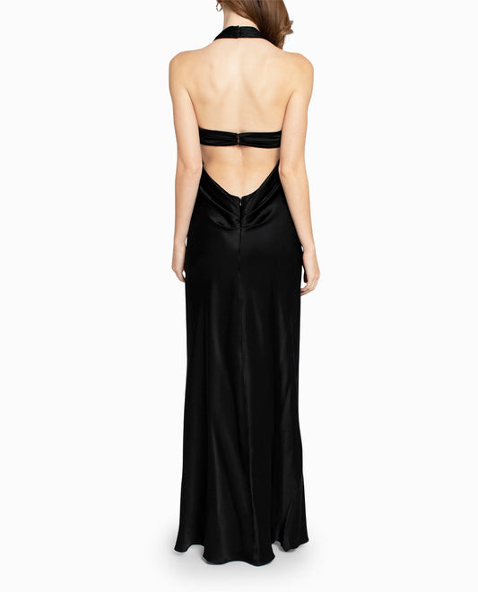 Back View Of Nicole Miller Cut Out Gown | NM BLACK