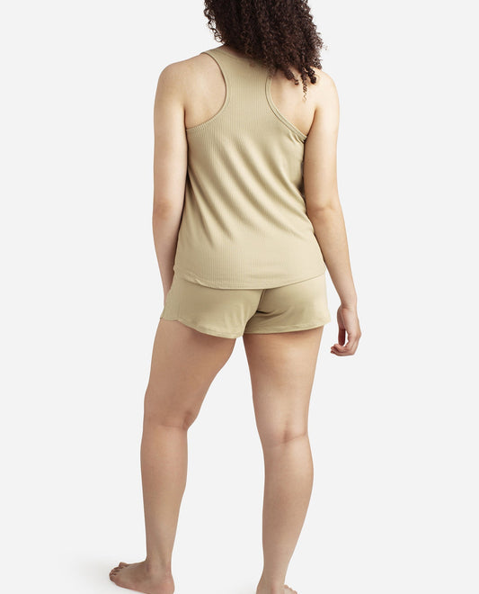 Back View Of Danskin Light Camo Racerback Tank Sleep Set With Shorts | DSK LIGHT CAMO
