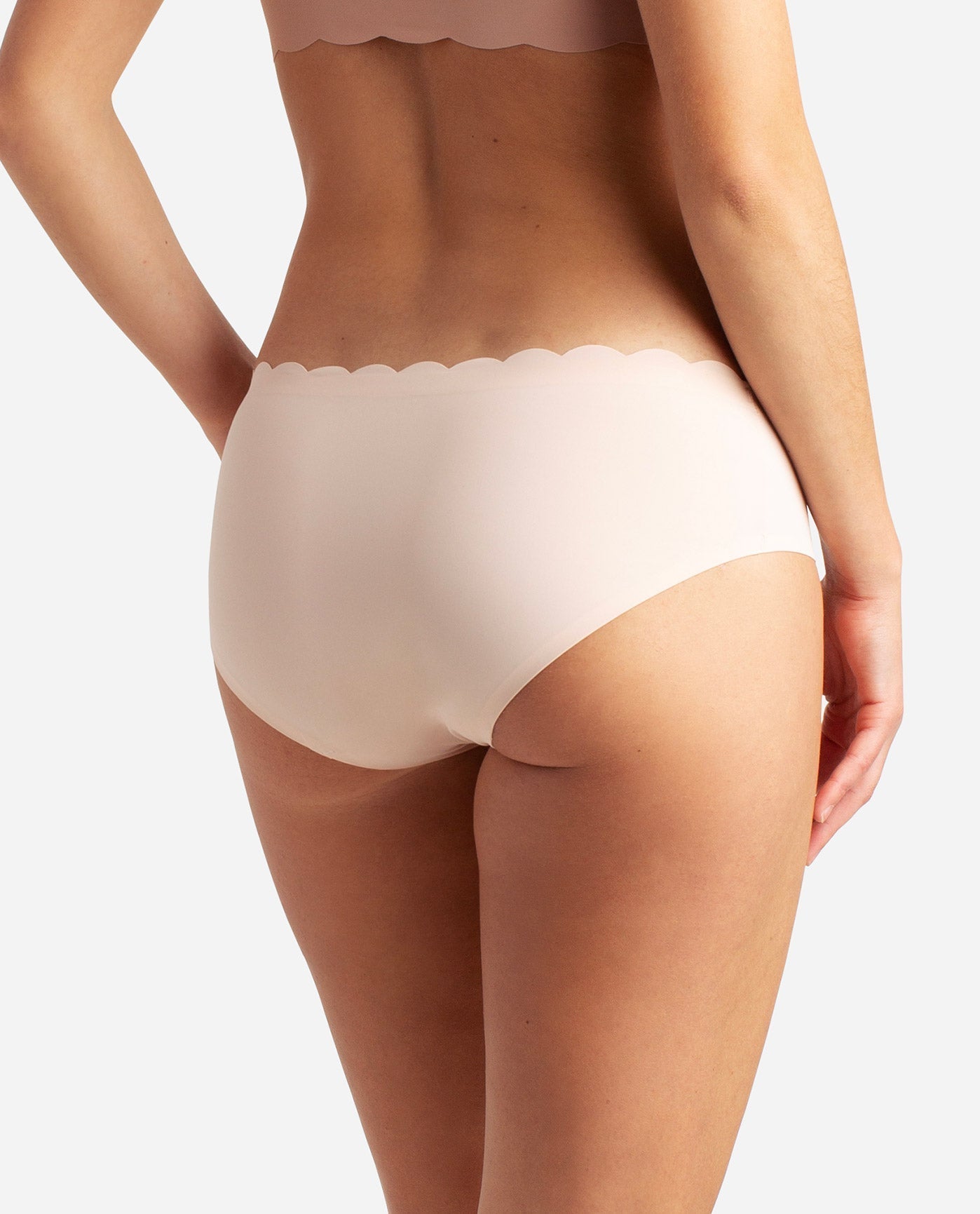 Back View of Danskin Copper Glaze Multicolor 5-Pack Bonded Scallop Hipster Underwear | DSK COPPER GLAZE MULTICOLOR