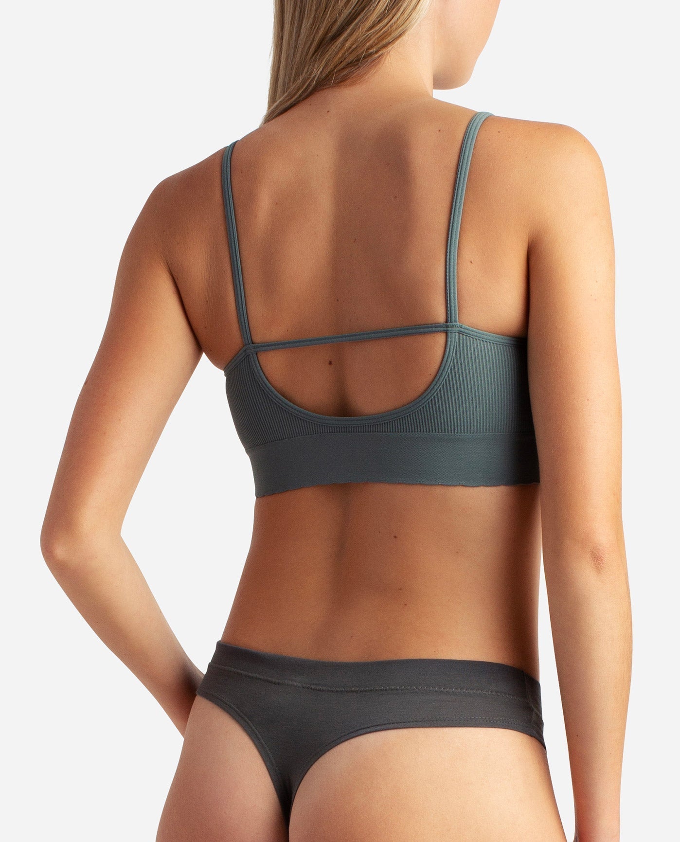 Back View of Danskin Mineralite Multicolor 7-Pack Rayon Spandex Thong Underwear | DSK MINERALITE MULTICOLOR