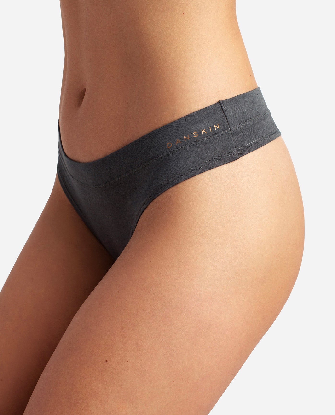 Side View of Danskin Mineralite Multicolor 7-Pack Rayon Spandex Thong Underwear | DSK MINERALITE MULTICOLOR