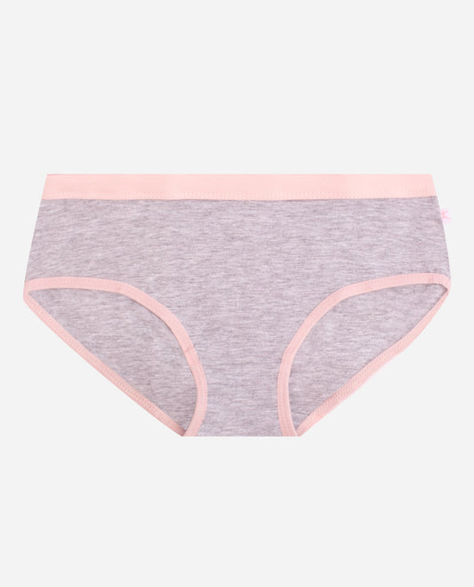 Front View of Danskin Snow Pink Multicolor Girls 5-Pack Printed Hipster Underwear | DSK SNOW PINK MULTICOLOR