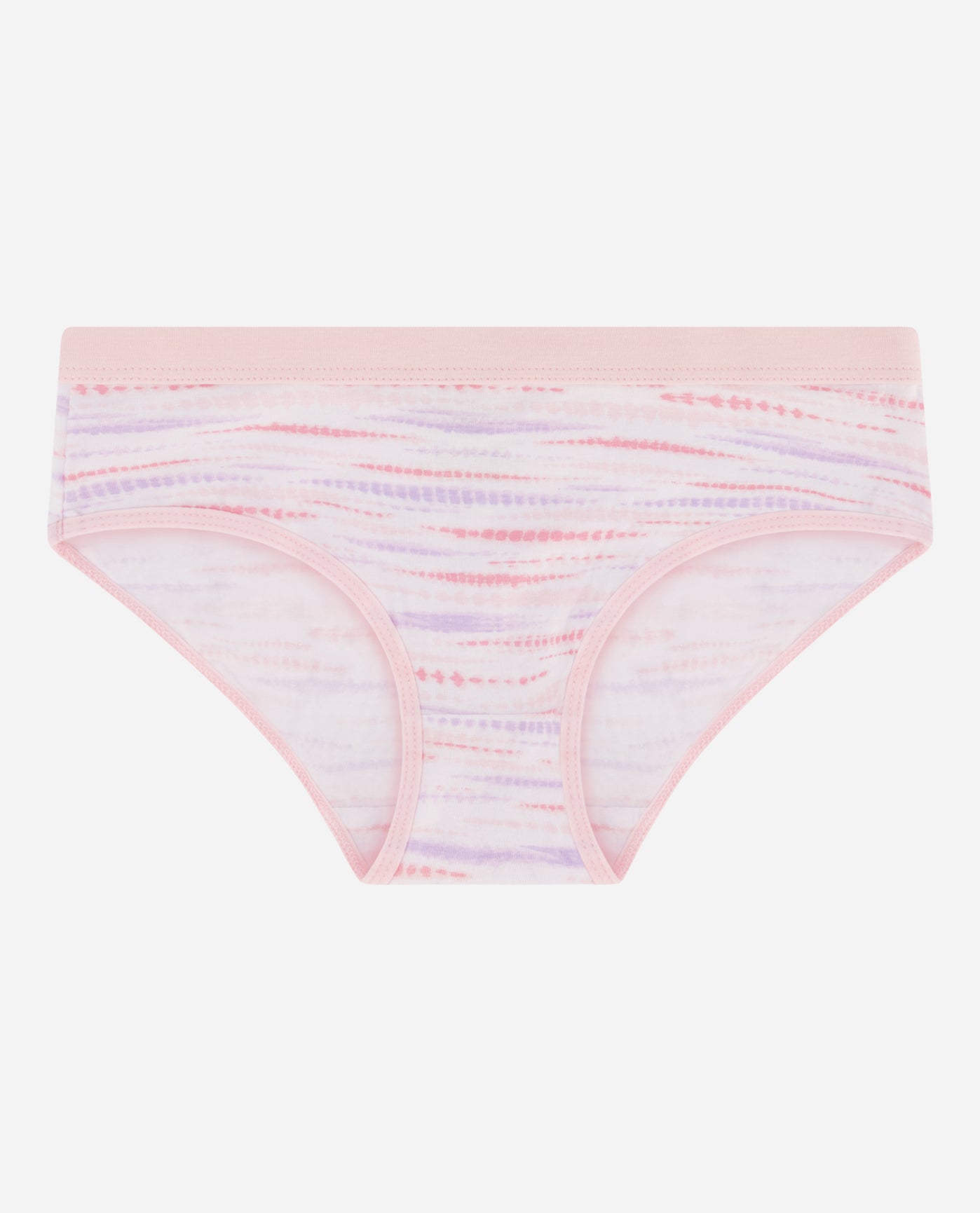 Front View of Danskin Lilac Stripe Multicolor Lilac Stripe Multi Girls 5-Pack Printed Underwear | DSK LILAC STRIPE MULTICOLOR