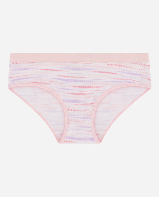 Front View of Danskin Lilac Stripe Multicolor Lilac Stripe Multi Girls 5-Pack Printed Underwear | DSK LILAC STRIPE MULTICOLOR