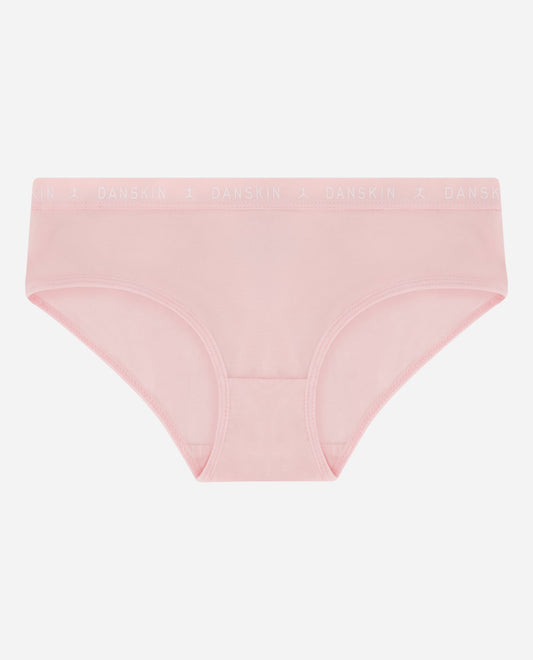 Front View of Danskin Sugar Rose Multicolor Girls 5-Pack Solid Underwear | DSK SUGAR ROSE MULTICOLOR
