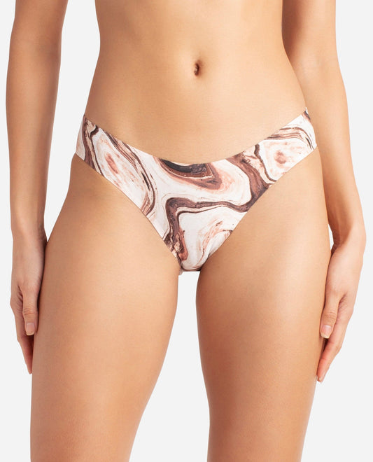 Front View of Danskin Geode Marble Multicolor 5-Pack Nylon Laser Bikini Underwear | DSK GEODE MARBLE MULTICOLOR