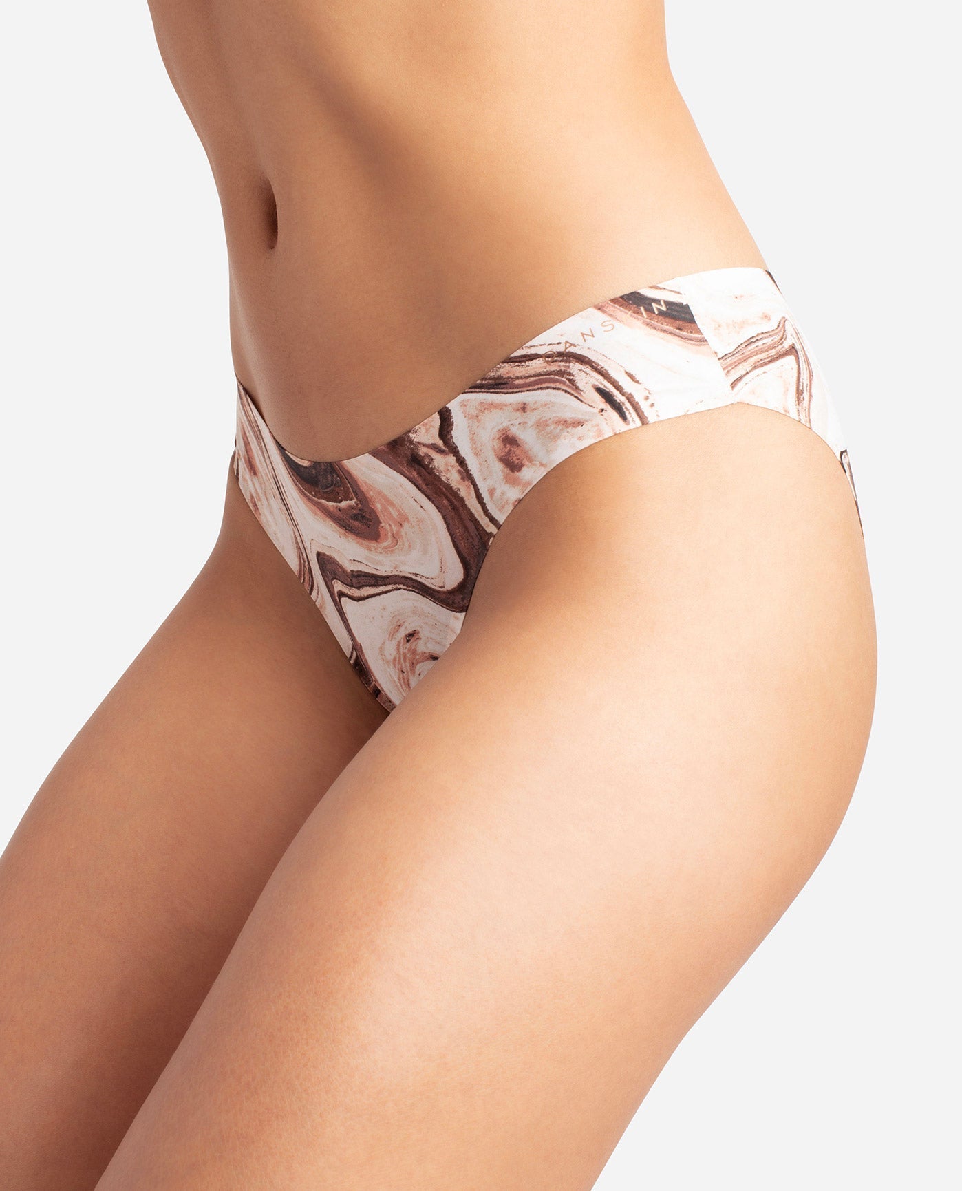 Side View of Danskin Geode Marble Multicolor 5-Pack Nylon Laser Bikini Underwear | DSK GEODE MARBLE MULTICOLOR