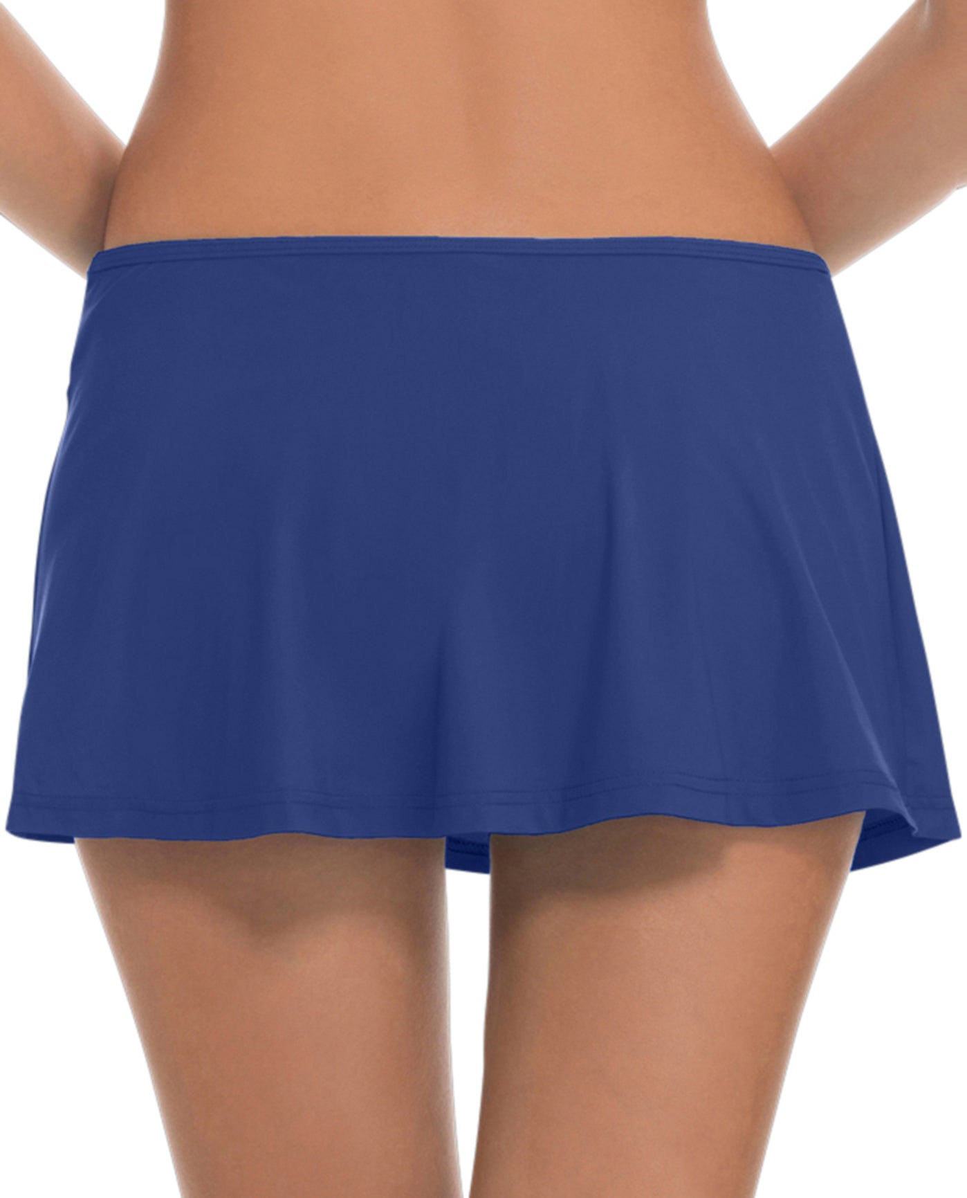 Back View of Profile By Gottex Blueberry Tutti Frutti Cinch Skirt Swim Bottom | PRO TUTTI FRUTTI BLUEBERRY