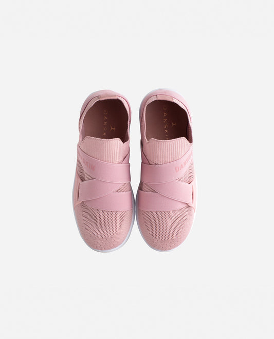 Top View Of Danskin Pink Girls Elite Slip On Sneaker | DSK PINK